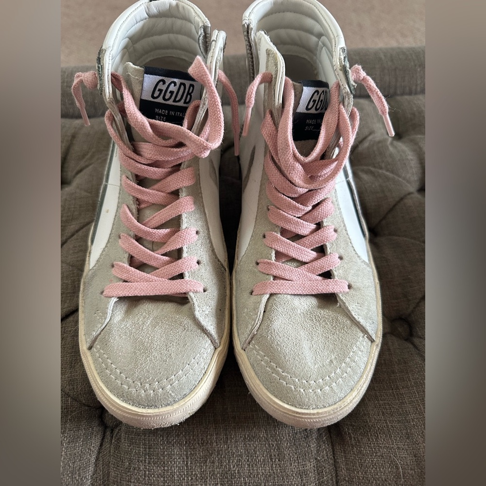 Golden Goose Women's High-Top Sneakers - Pink and Cream
